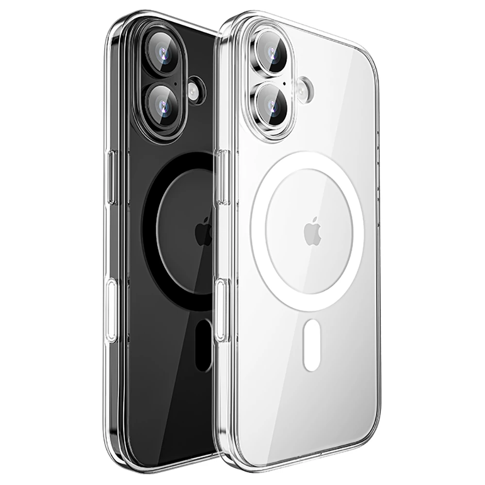 Apple iPhone 17 Kılıf M-safe Şarj Özellikli Transparan Sert PC Wlons Pita Kapak