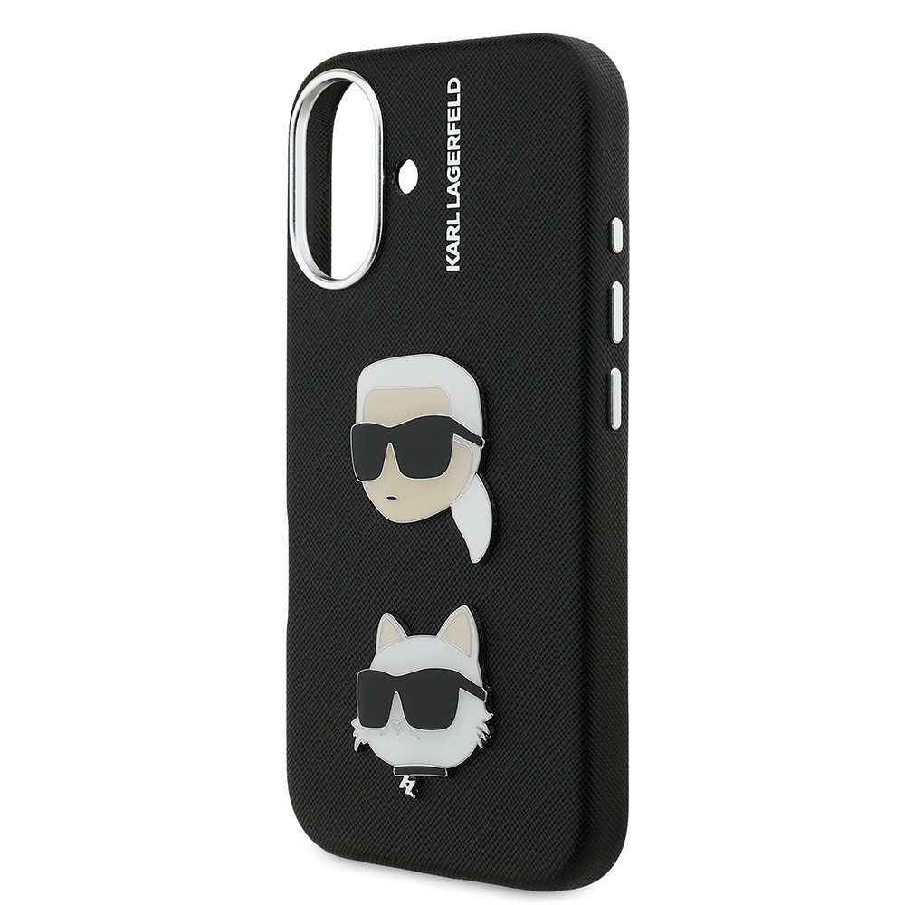 Apple iPhone 16 Kılıf Karl Lagerfeld Orjinal Lisanslı K&C Heads Pin Kapak