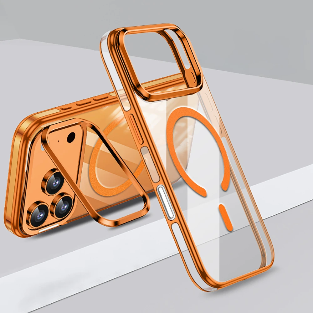 Apple iPhone 17 Pro Kılıf M-safe Şarj Özellikli Wlons Standlı Efsane Kapak