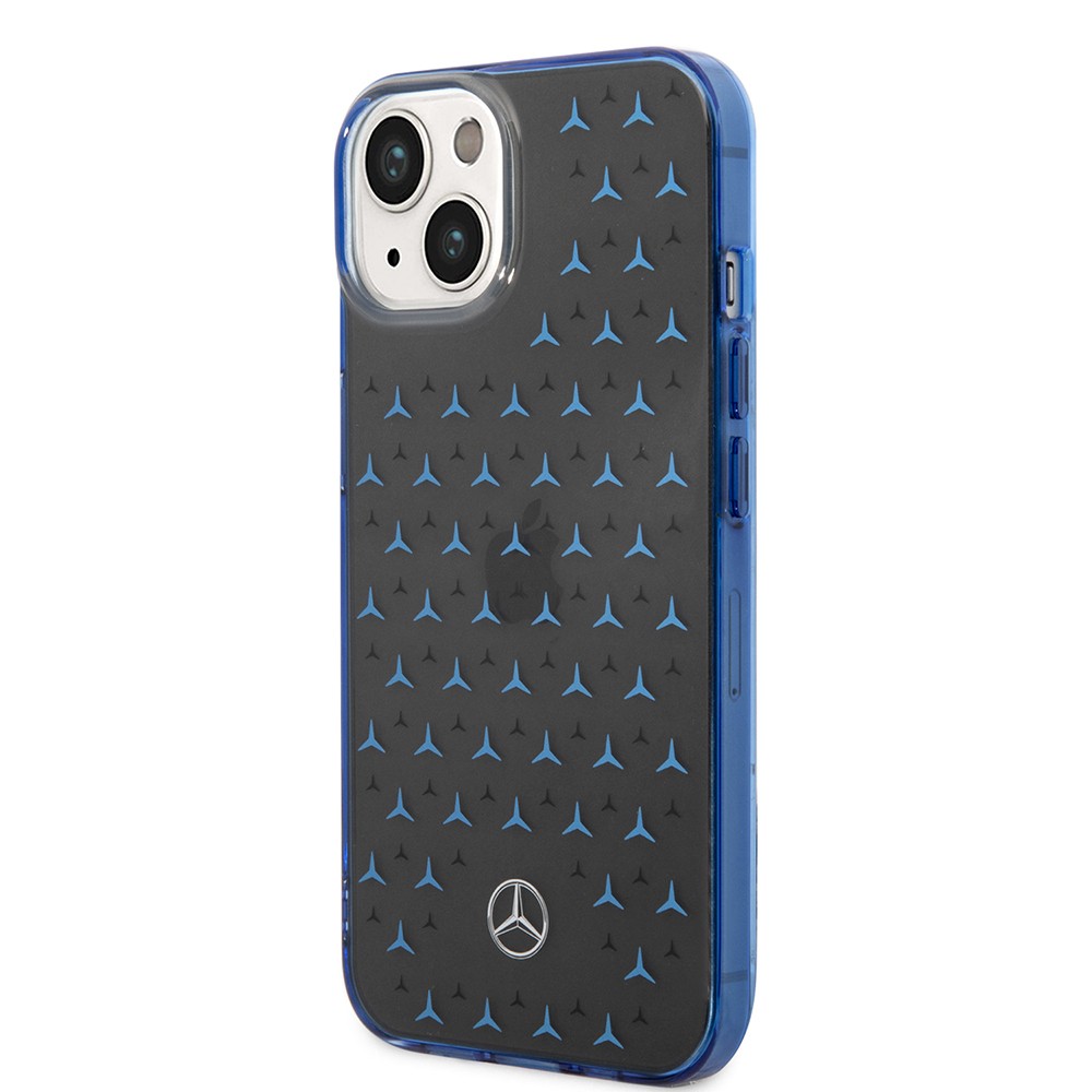 Apple iPhone 14 Kılıf Mercedes Benz Çift Katmanlı Yıldız Desenli Dizayn Kapak