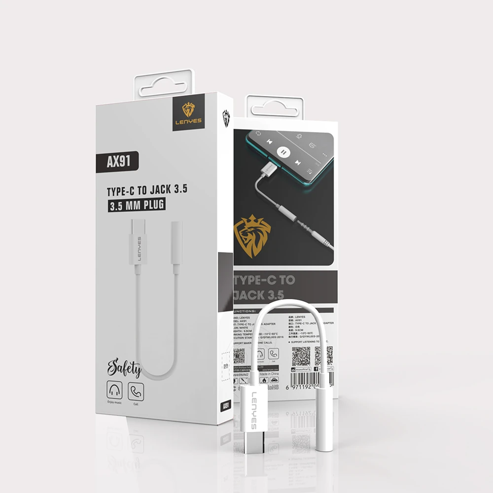 Lenyes AX91 Type-C to 3.5mm Hi-Fi Aux Çevirici Ses Adaptörü