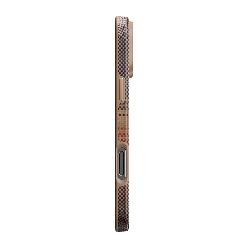 iPhone 16 Pro Max Kılıf Magsafe Şarj Özellikli Aramid Fiber Pitaka Military-Grade Sunset-Moonrise Serisi Sunset Kılıf