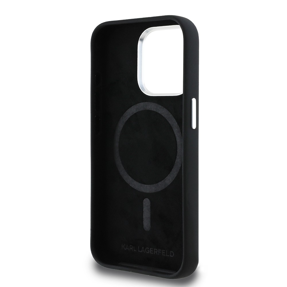 Apple iPhone 15 Pro Max Kılıf Karl Lagerfeld Orjinal Lisanslı Karl & Choupette Sketch Logo Sililkon Kapak