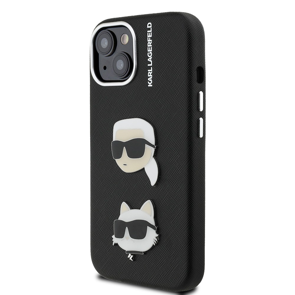 Apple iPhone 14 Kılıf Karl Lagerfeld Orjinal Lisanslı K&C Heads Pin Kapak