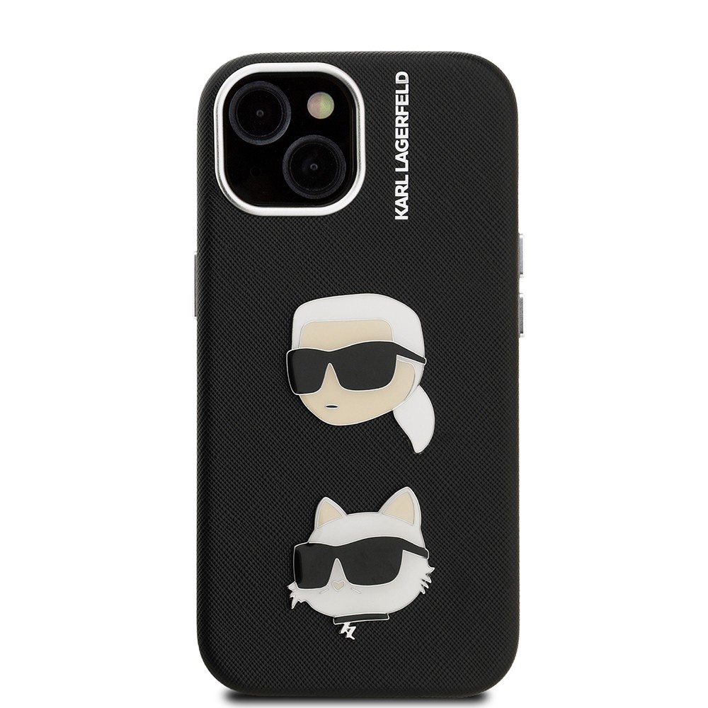 Apple iPhone 14 Kılıf Karl Lagerfeld Orjinal Lisanslı K&C Heads Pin Kapak