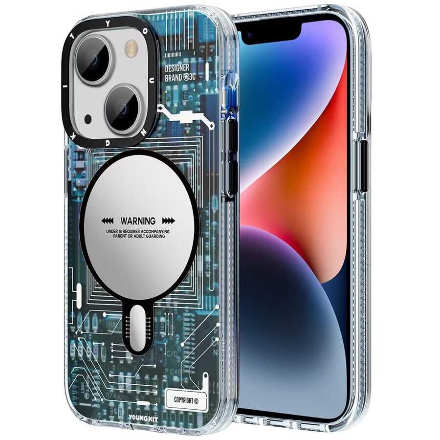 iPhone 14 Plus Kılıf Magsafe Şarj Özellikli YoungKit Technology Serisi Kılıf