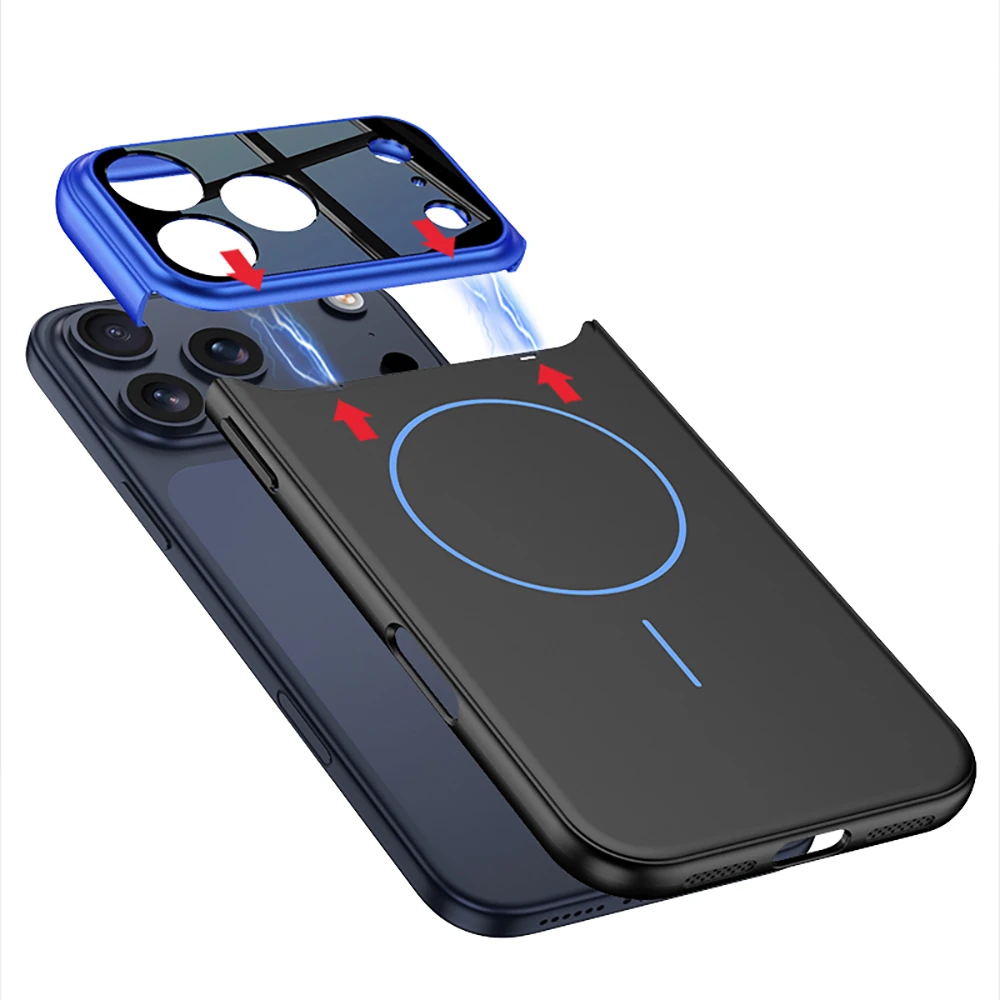 Apple iPhone 17 Pro Max Kılıf M-safe Şarj Özellikli Çift Parçalı Zore Napoli Kapak