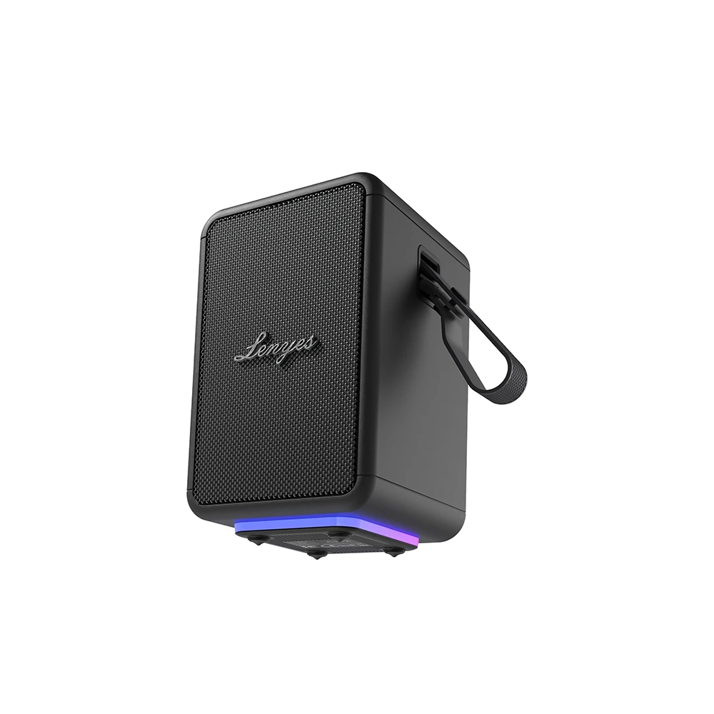 Lenyes S874 Su Geçirmez Özellikli RGB Işıklı Askılı Taşınabilir TWS Bluetooth Hoparlör v5.3