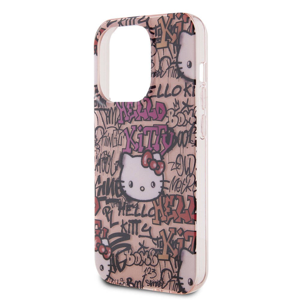 iPhone 15 Pro Kılıf Hello Kitty Orjinal Lisanslı İkonik Logolu Etiket Graffiti Kılıf