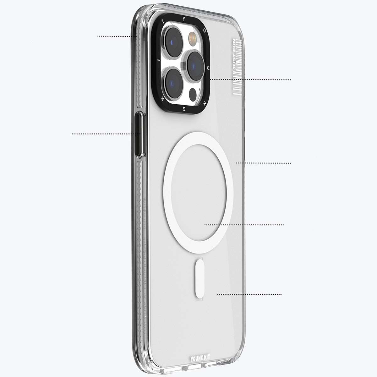 iPhone 15 Pro Kılıf Magsafe Şarj Özellikli YoungKit Crystal Color Serisi Kılıf