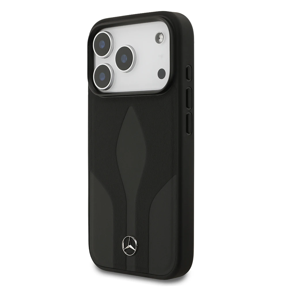 Apple iPhone 17 Pro Kılıf Mercedes Benz Orjinal Lisanslı M-safe Şarj Özellikli Dokulu Desenli Deri Kapak