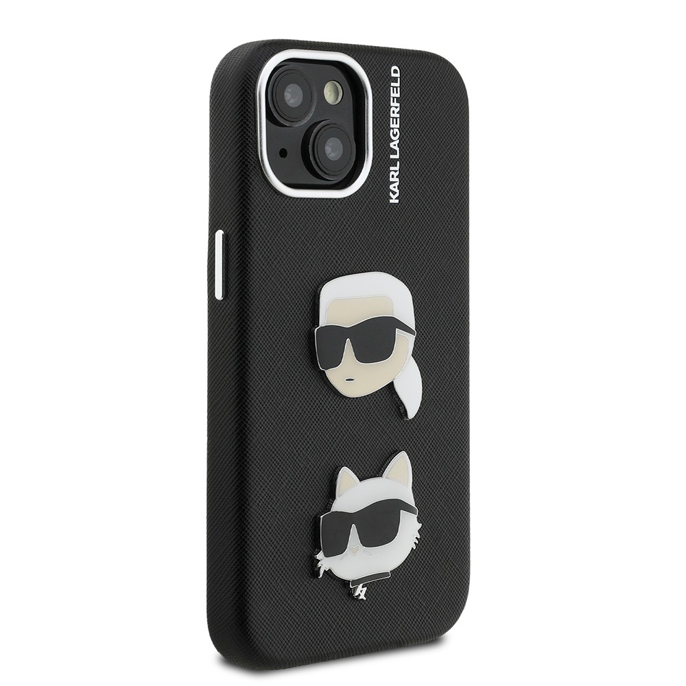 Apple iPhone 14 Kılıf Karl Lagerfeld Orjinal Lisanslı K&C Heads Pin Kapak
