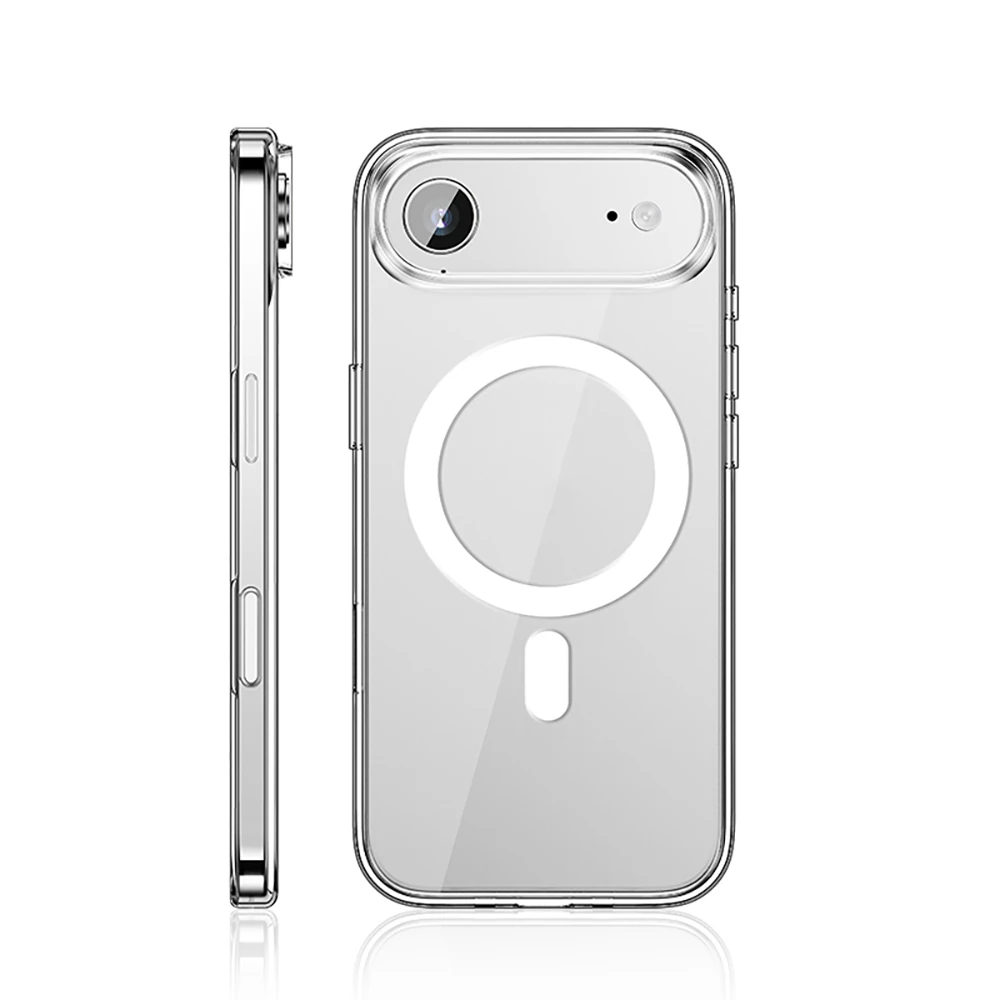 Apple iPhone 17 Air Kılıf M-safe Şarj Özellikli Transparan Sert PC Wlons Pita Kapak