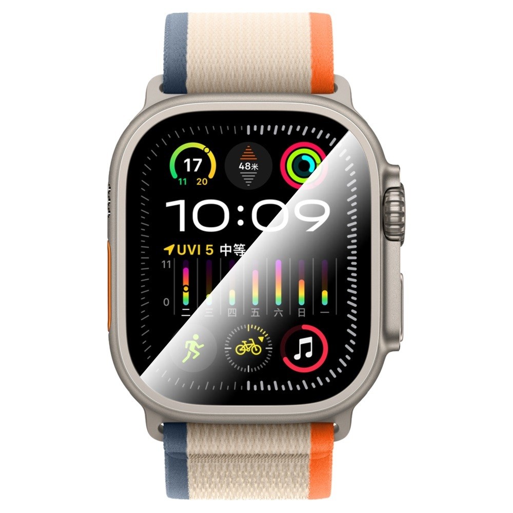 Apple Watch Ultra 49mm CaeWorld Alloy Serisi Safir Akıllı Saat Temperli Cam Ekran Koruyucu