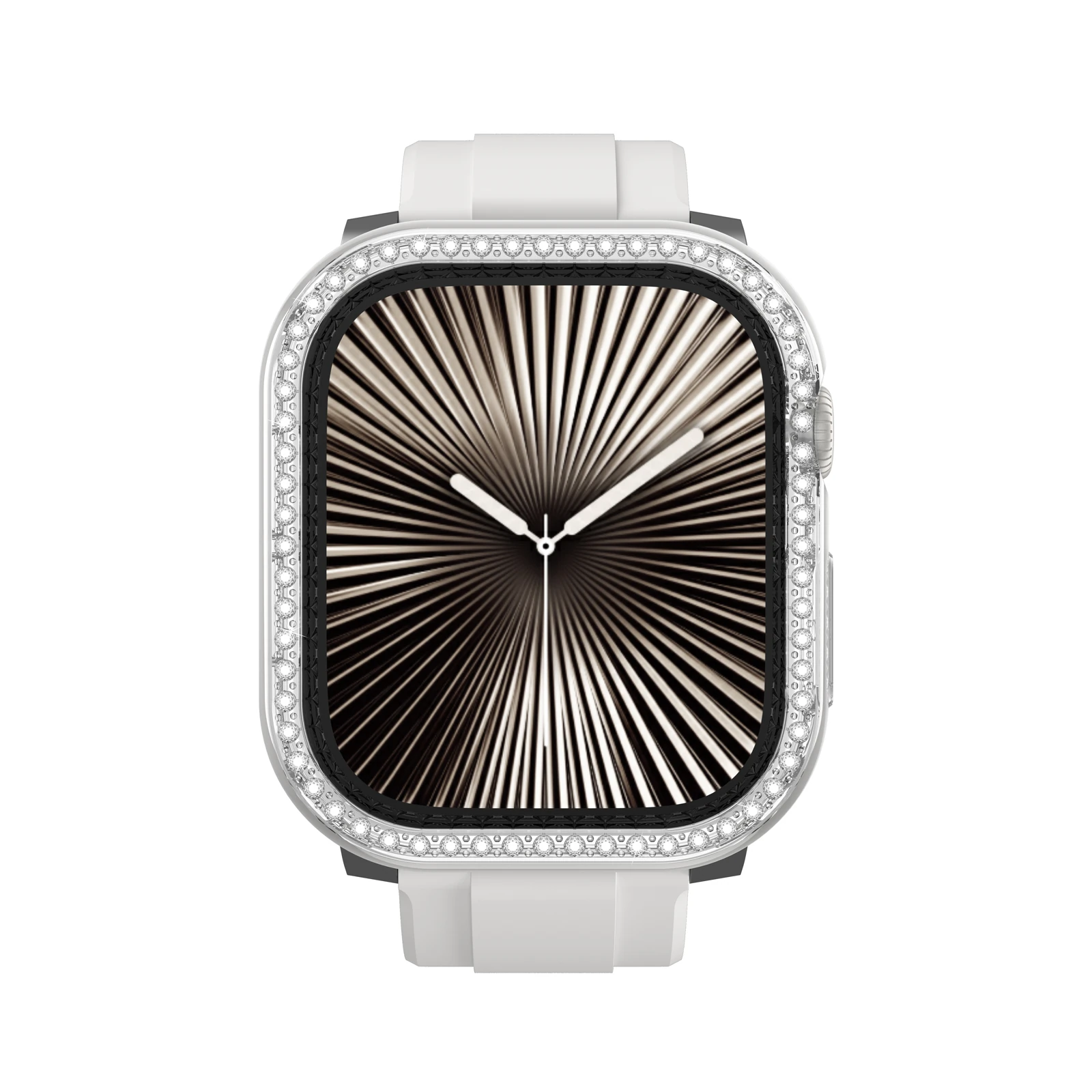 Apple Watch 10 46mm Amazingthing Gleam Fit FullGuard Taşlı Sert PC Kasa ve Ekran Koruyucu