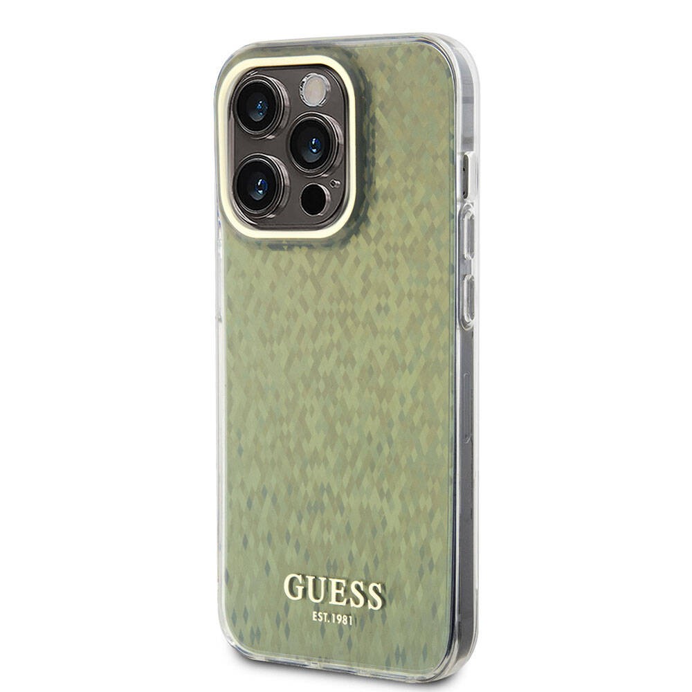 iPhone 15 Pro Kılıf Guess Orjinal Lisanslı Yazı Logolu Mirror Disco Kılıf