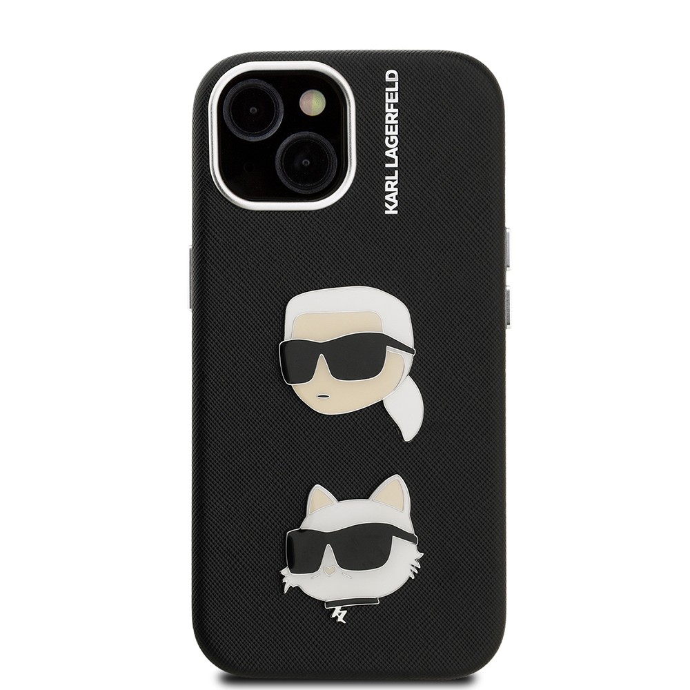 Apple iPhone 15 Kılıf Karl Lagerfeld Orjinal Lisanslı K&C Heads Pin Kapak