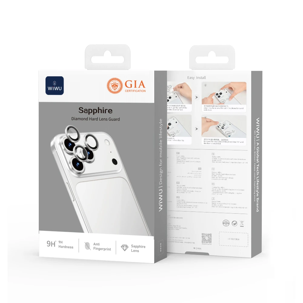 Apple iPhone 17 Pro Max Wiwu LG-003 Lens Guard Çizilmeye Karşı Dayanıklı Safir Kamera Lens Koruyucu