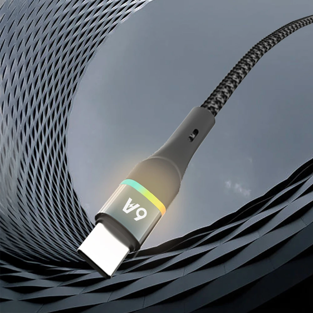 Lenyes LC520 USB-A to Type-C 6A Örgü Tasarımlı Hızlı Şarj Özellikli Data ve Şarj Kablosu 66W 1M