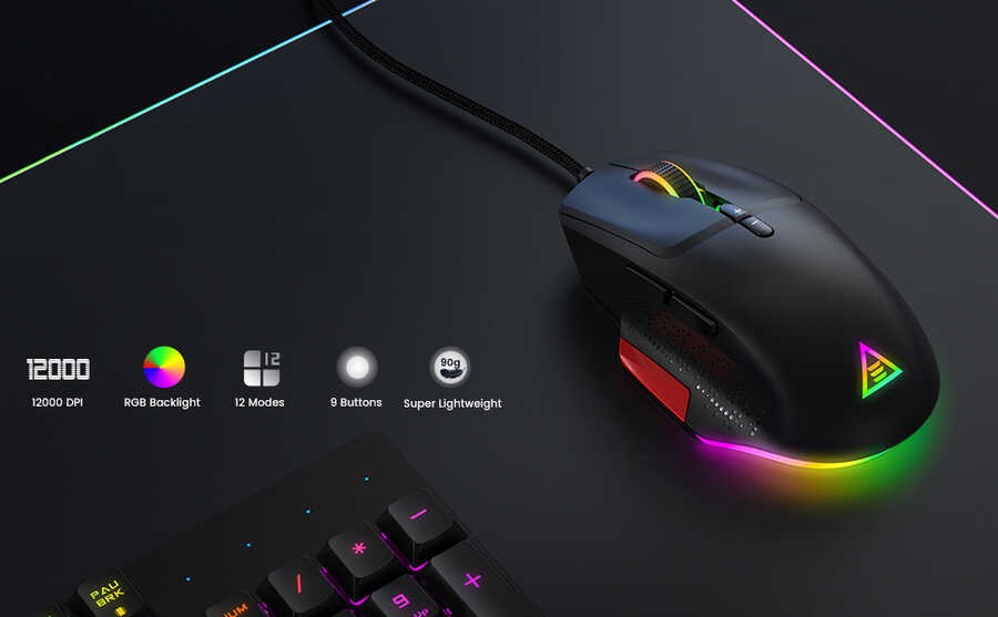 Eksa EM600 Kablolu 12 Modlu RGB Işıklı Oyuncu Mouse 12000 DPI