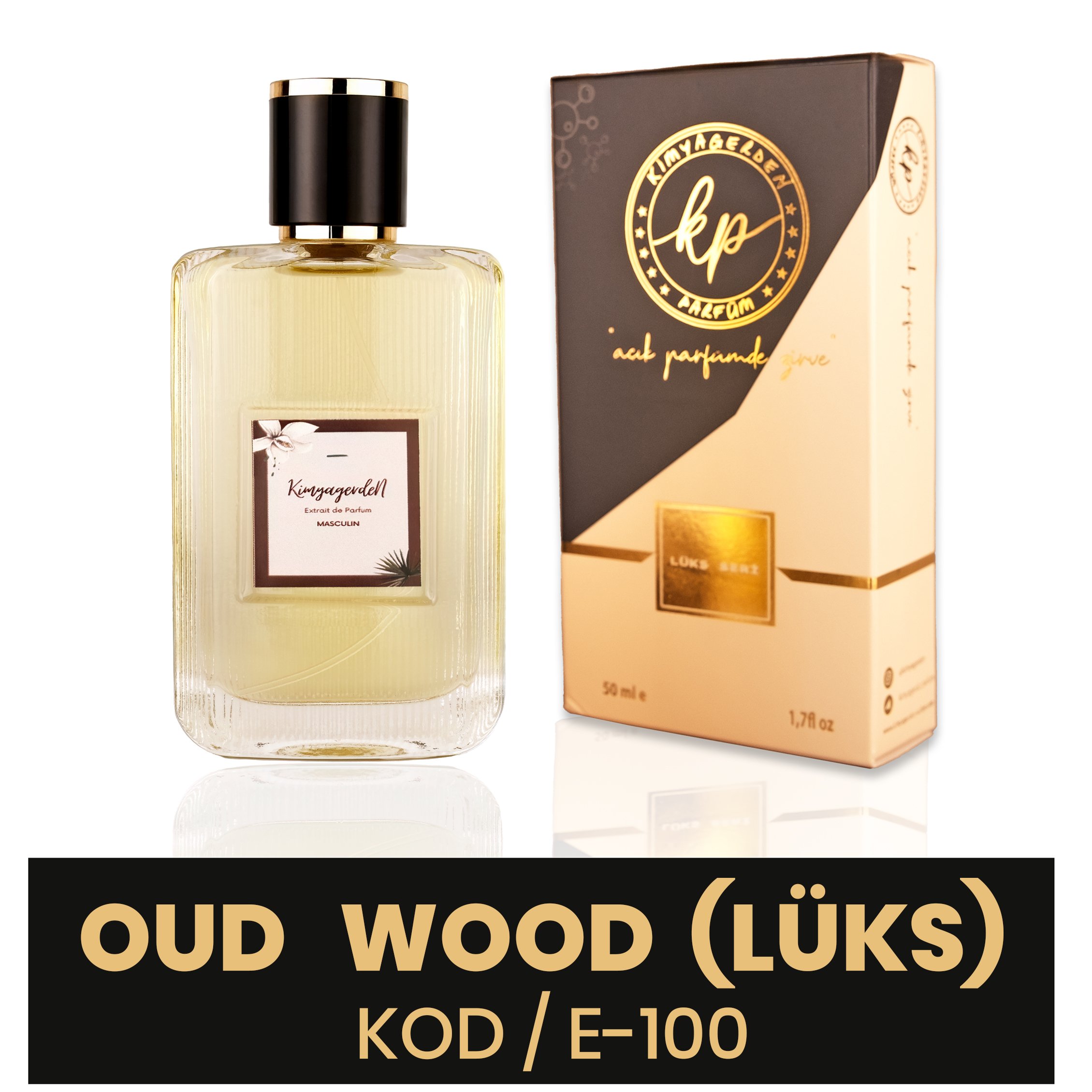 E-100 Kimyagerden Oud Wood Lüks - %50 Esans - 50 ml