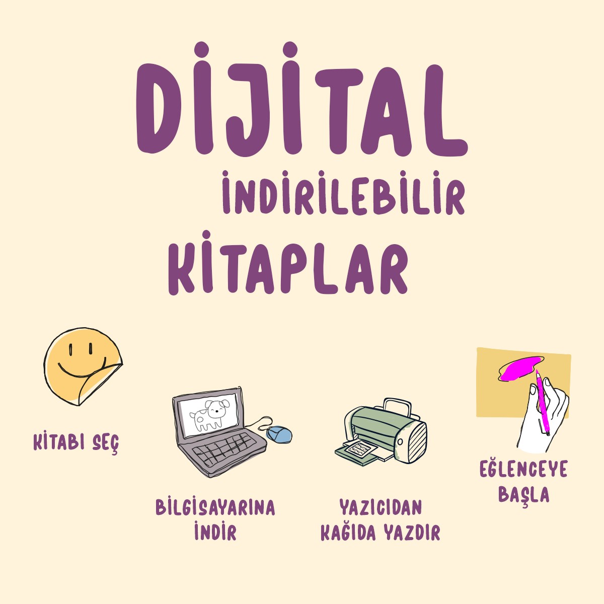 Eğlenceli Etkinlik ve Boyama Kitabı 1 - Dijital İndirilebilir Kitap (PDF)