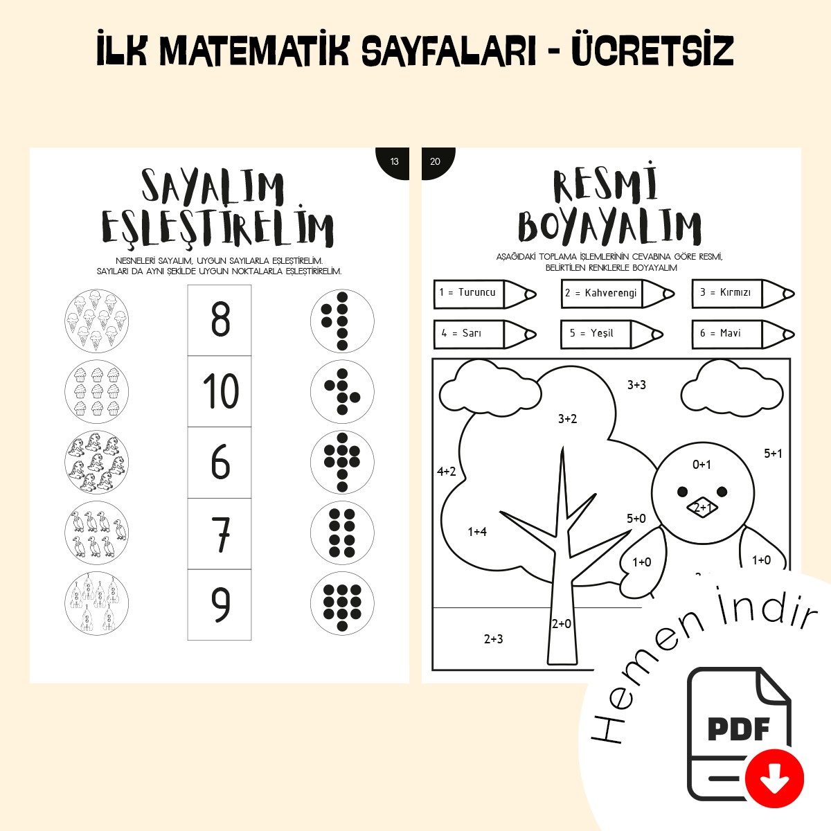 İlk Matematik Sayfaları - Ücretsiz