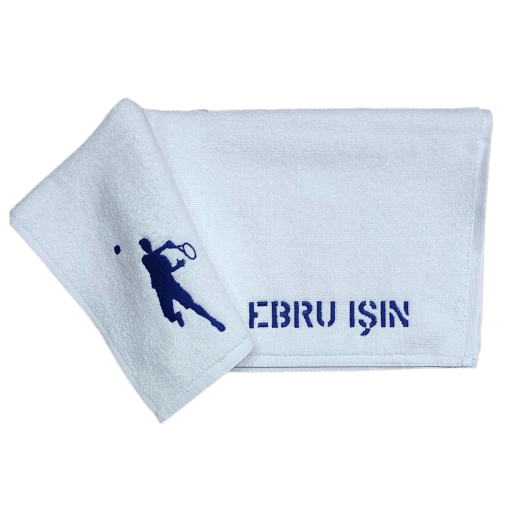 Erkek Forehand Deseni İşlemeli Havlu EFHDITH01 - Beyaz