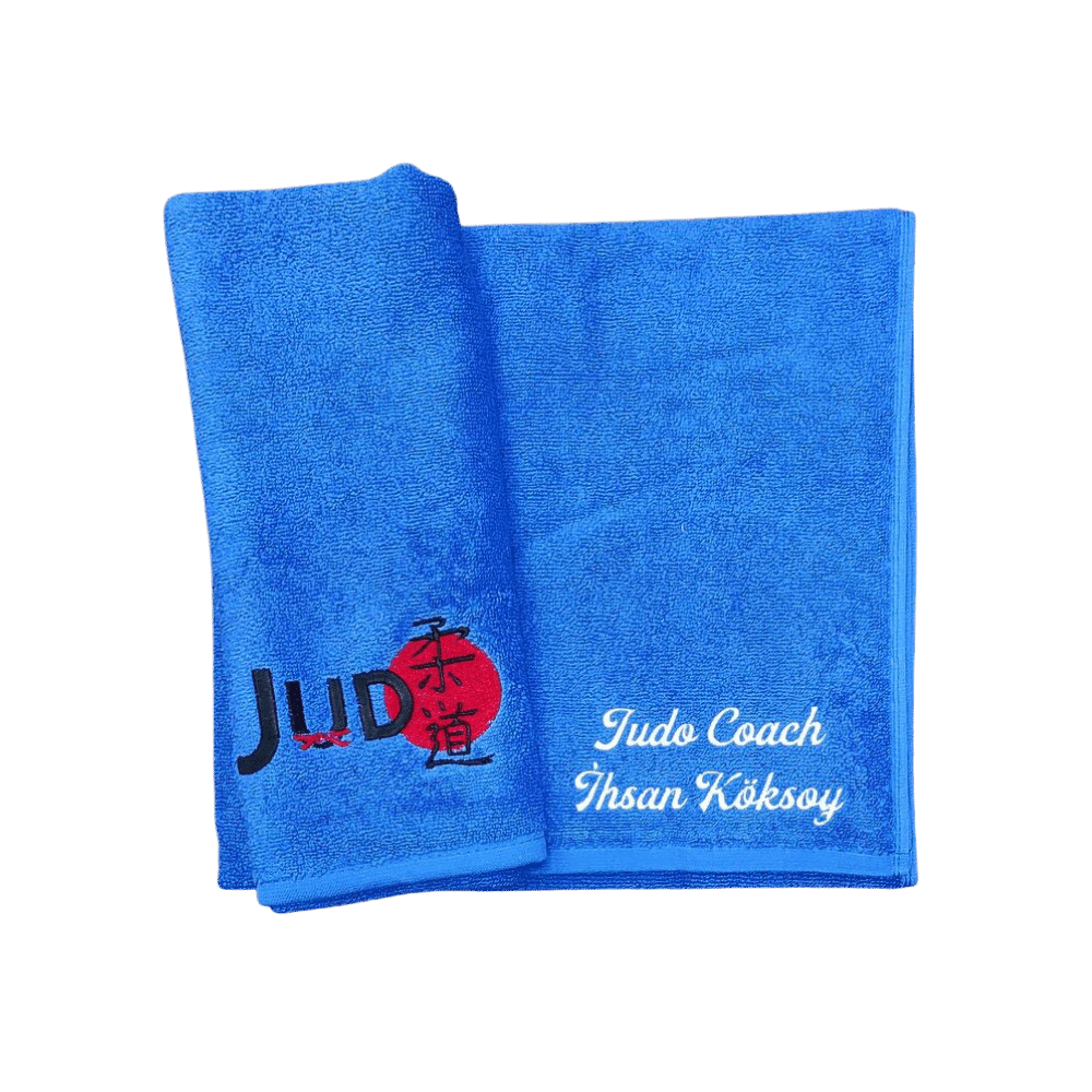 Judo Deseni İşlemeli Havlu JUDIJH01 - Mavi