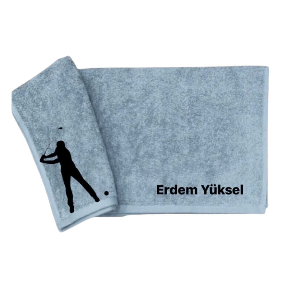 Erkek Golfçü Deseni İşlemeli Havlu EGDİGH01 - Gri