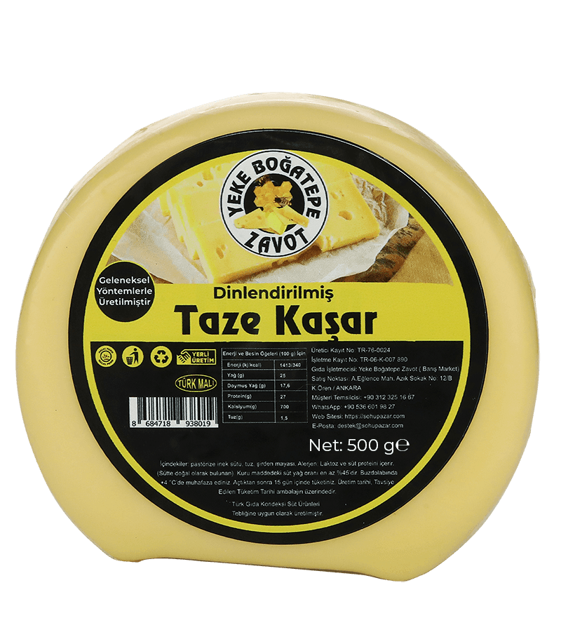 Dinlendirilmiş Taze Kaşar Peyniri (500 gr)