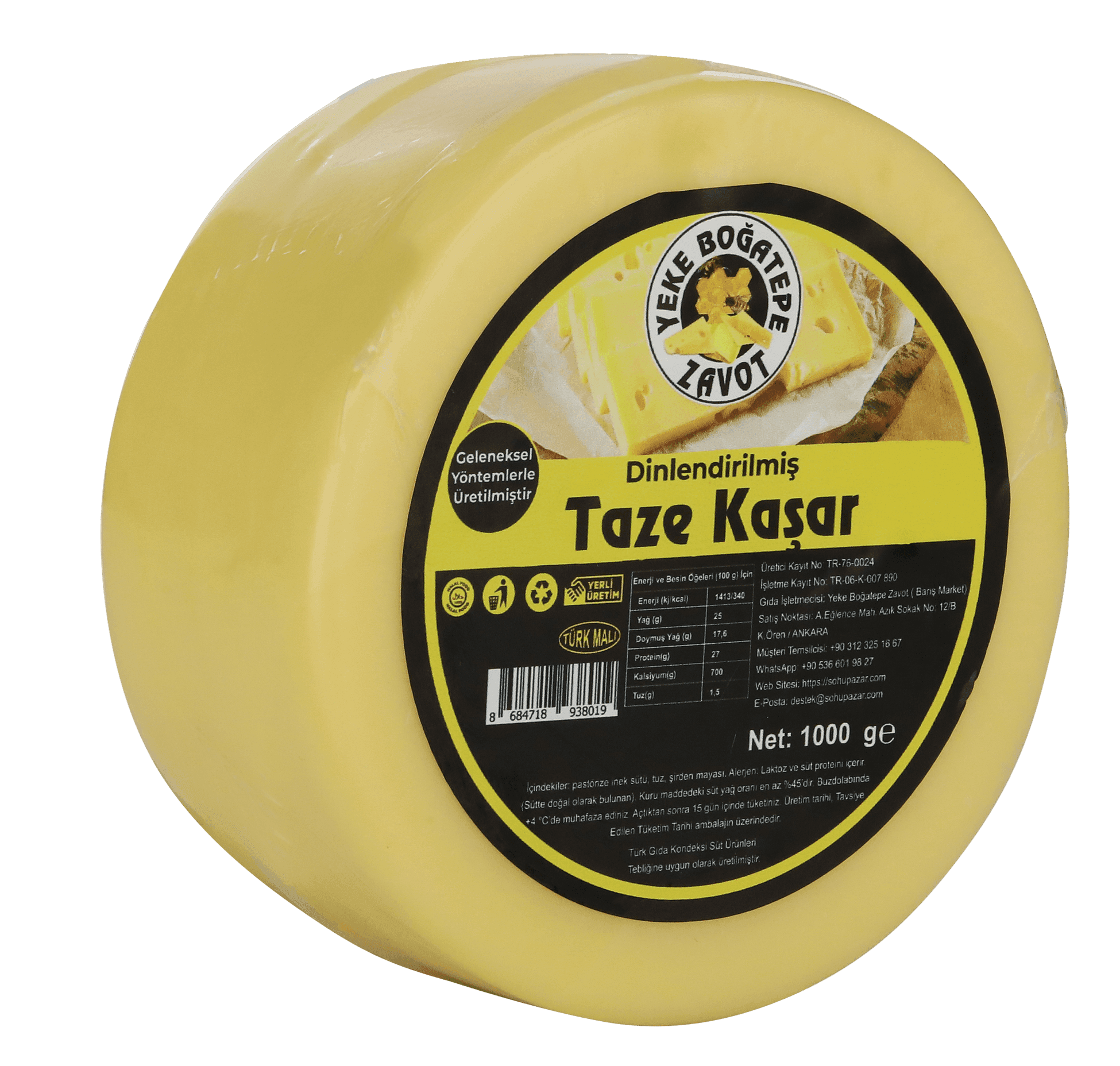 Dinlendirilmiş Taze Kaşar Peyniri