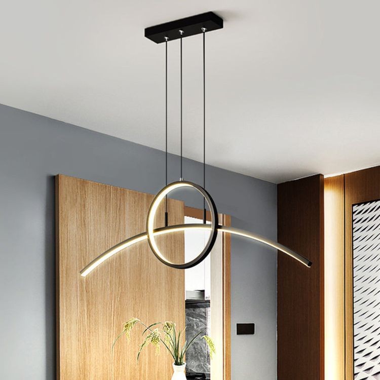 Halka Yay Modeli Sarkıt Led Avize 120cm boy halka 30cm Ayarlanabilir Yükseklik 50W MNL 2050