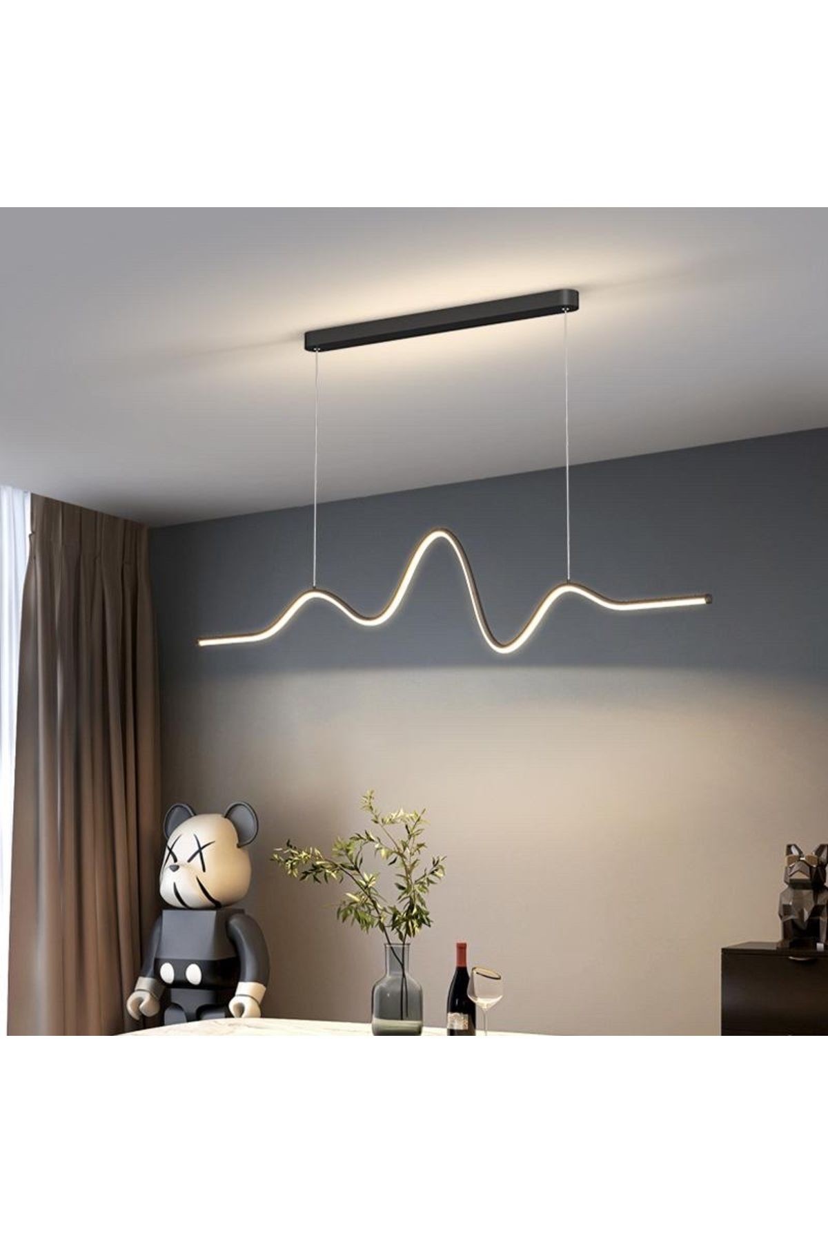MİNEL DEKOR RİTİM MODEL LED AVİZE SİYAH MNL 2100