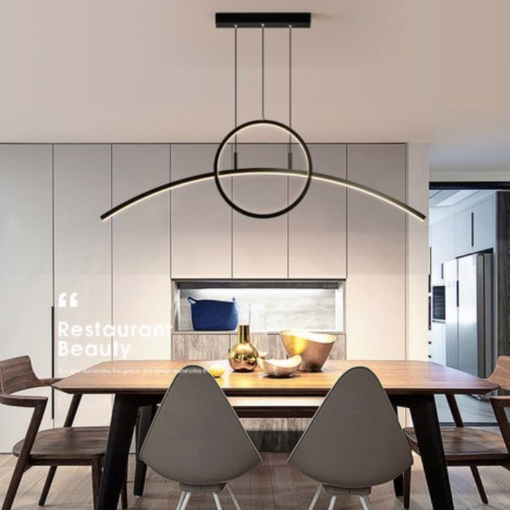 Halka Yay Modeli Sarkıt Led Avize 120cm boy halka 30cm Ayarlanabilir Yükseklik 50W MNL 2050