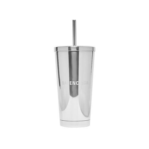 Balenciaga Stainless Steel Tumbler Travel Cup Gümüş Renk