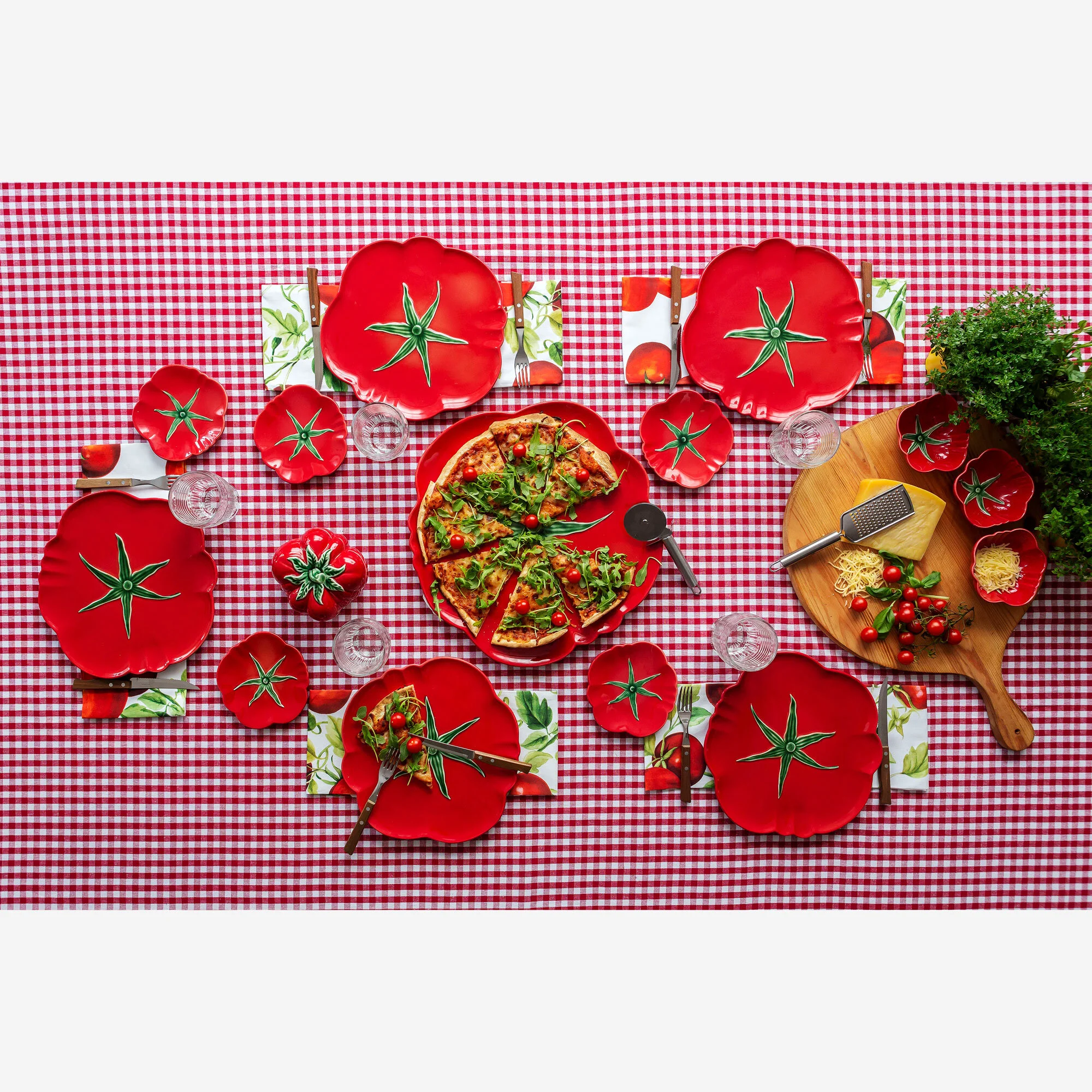 Bordallo Pinheiro Seramik Yemek Tabağı 29 Cm Kırmızı Renk
