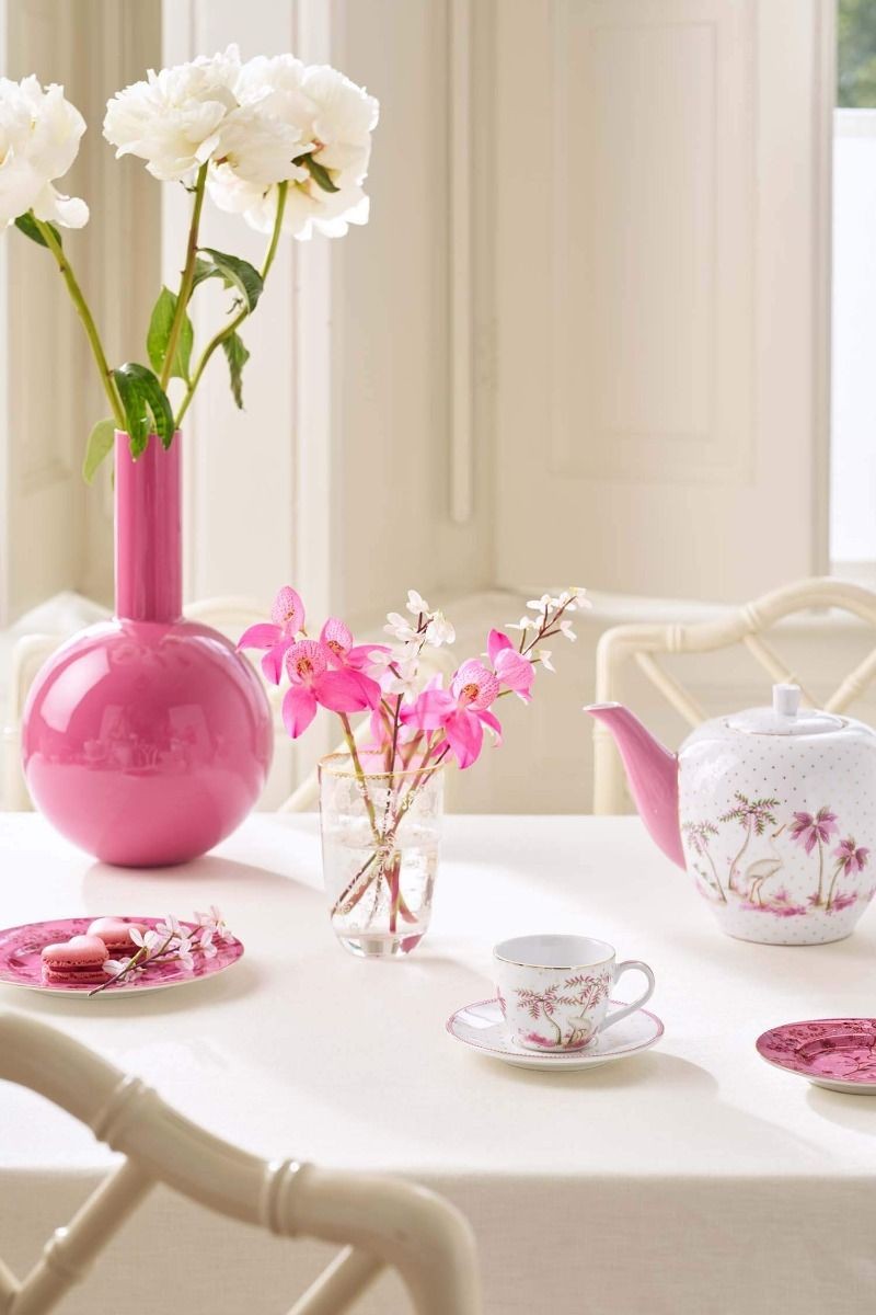 Jolie Porselen İkili Kahve Fncanı Seti Pembe Renk 120 ml