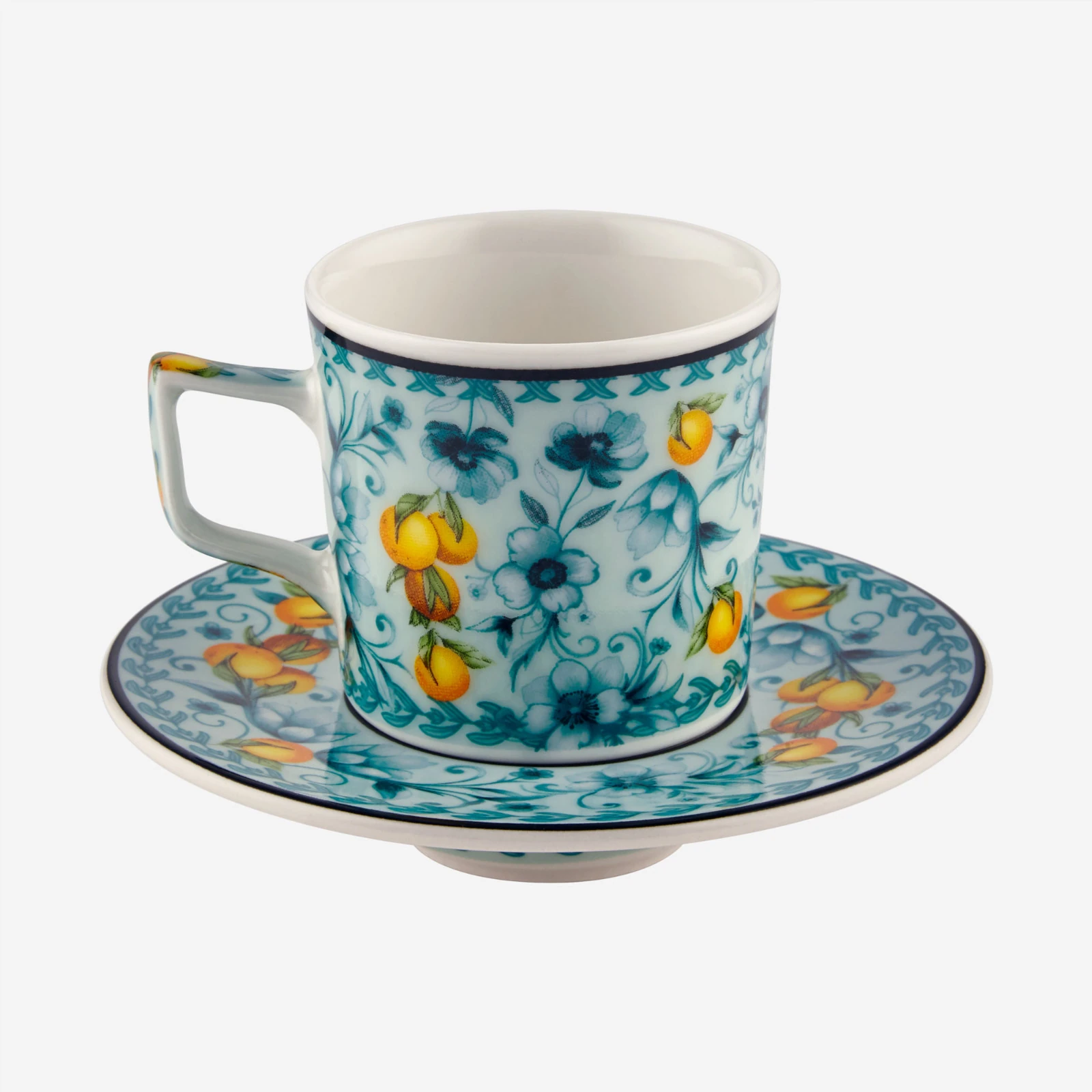 Arancia 2'li Türk Kahvesi Fincan Seti Turkuaz Renk 120 ml