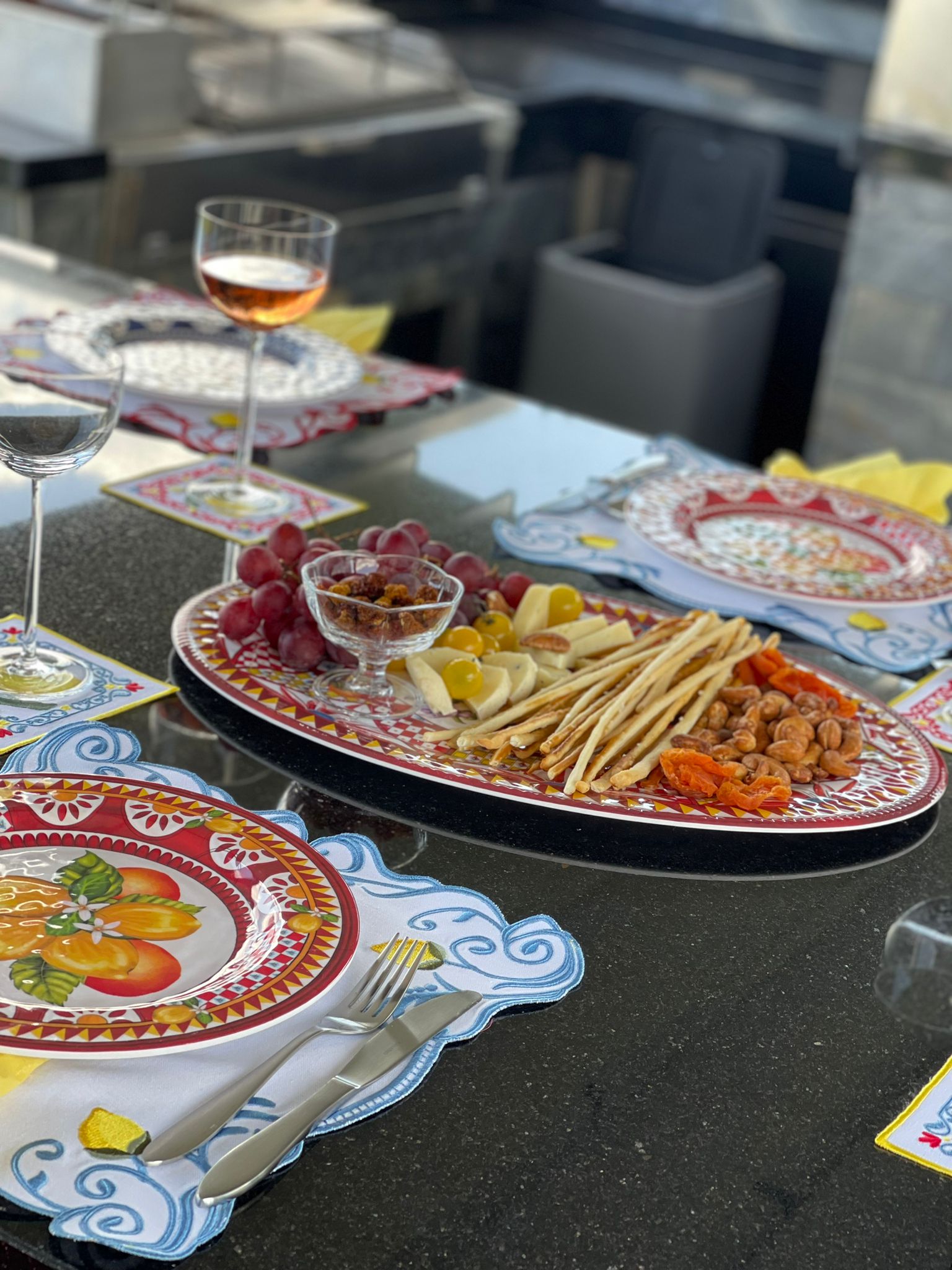 Portofino Limon Buketi Tabak Kırmızı Renk 21,5 cm