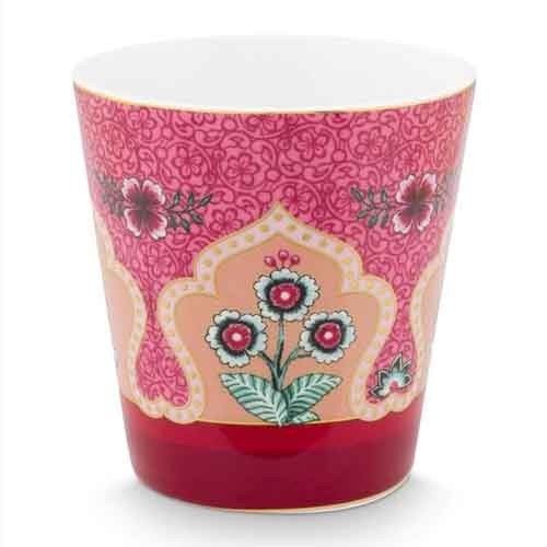 Flower Festival Kırmızı 4'lü Kulpsuz Mug Seti Kırmızı Renk 230 ml