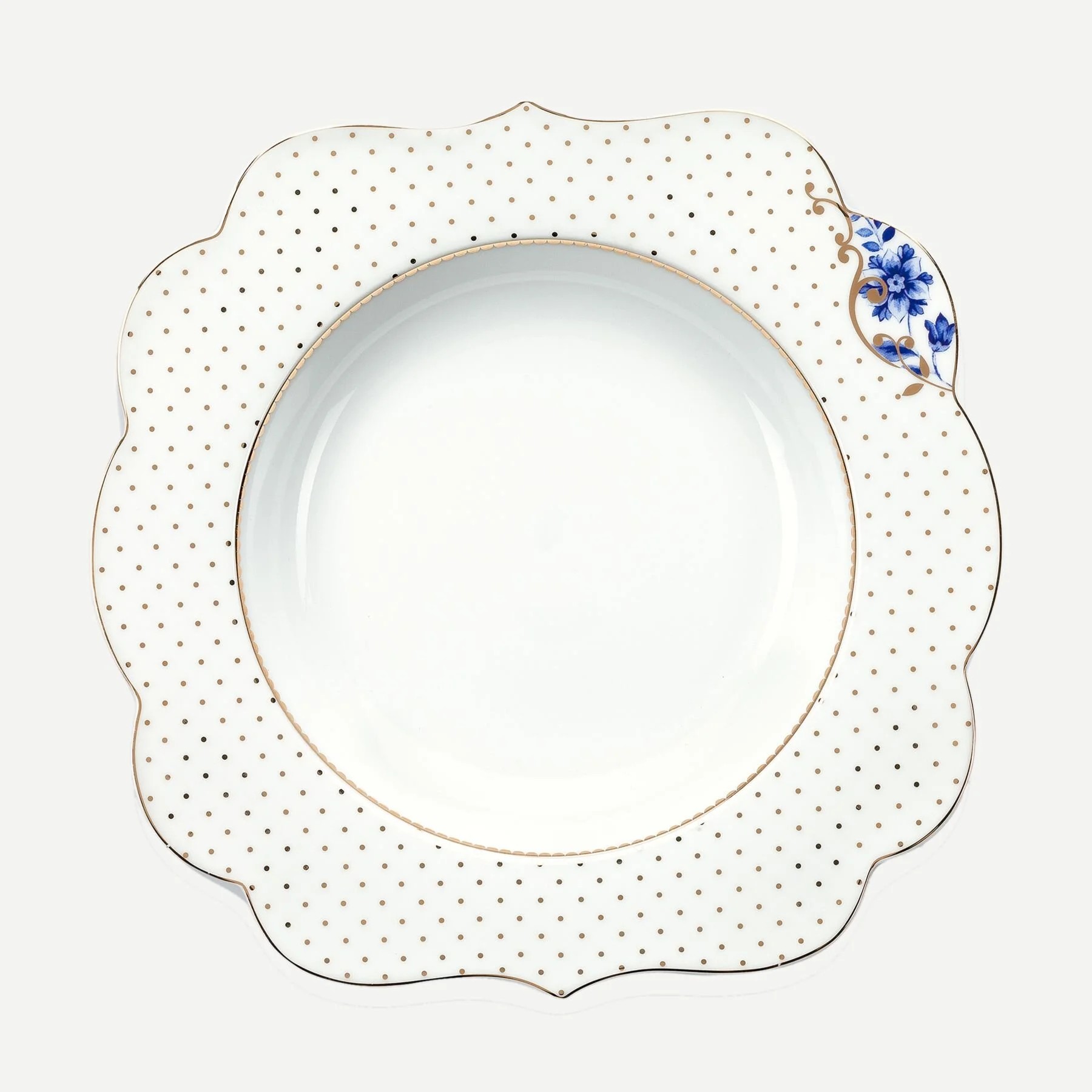 Beyaz Porselen Çukur Tabak 23,5 Cm Royal White Collection by Pip Studio