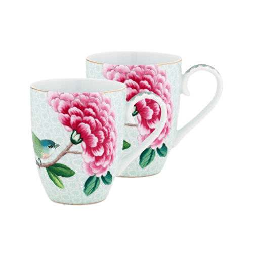 Blushing Birds İkili Beyaz Büyük Mug Seti 350 ml.