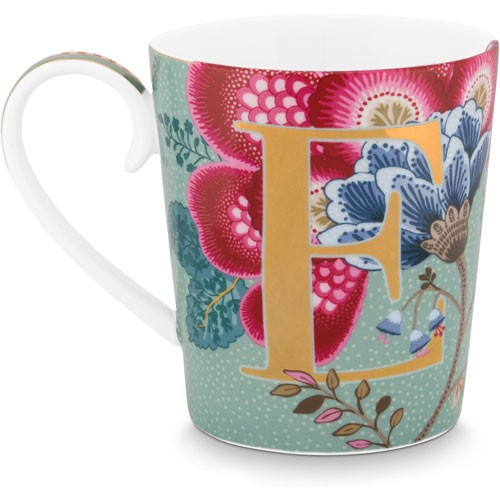 Harfli Mug E Harfi Mavi Renk 350 ml