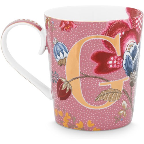 Harfli Mug G Harfi Pembe Renk 350 ml