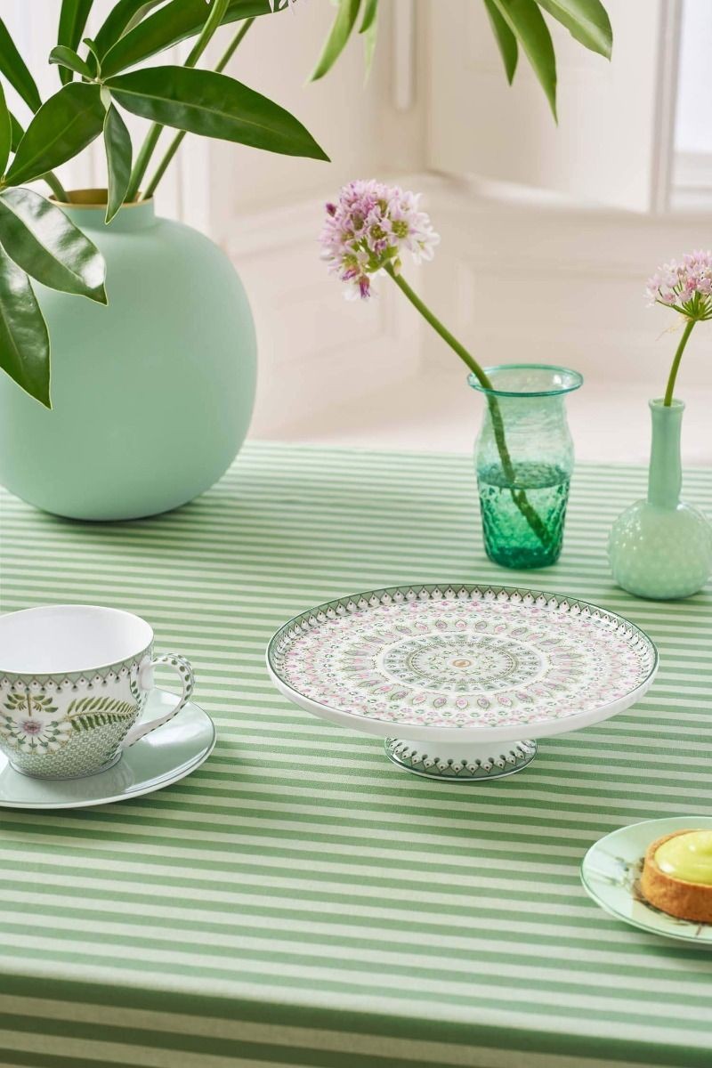 Lily & Lotus Porselen Mini Kek Standı Yeşil Renk 21 cm