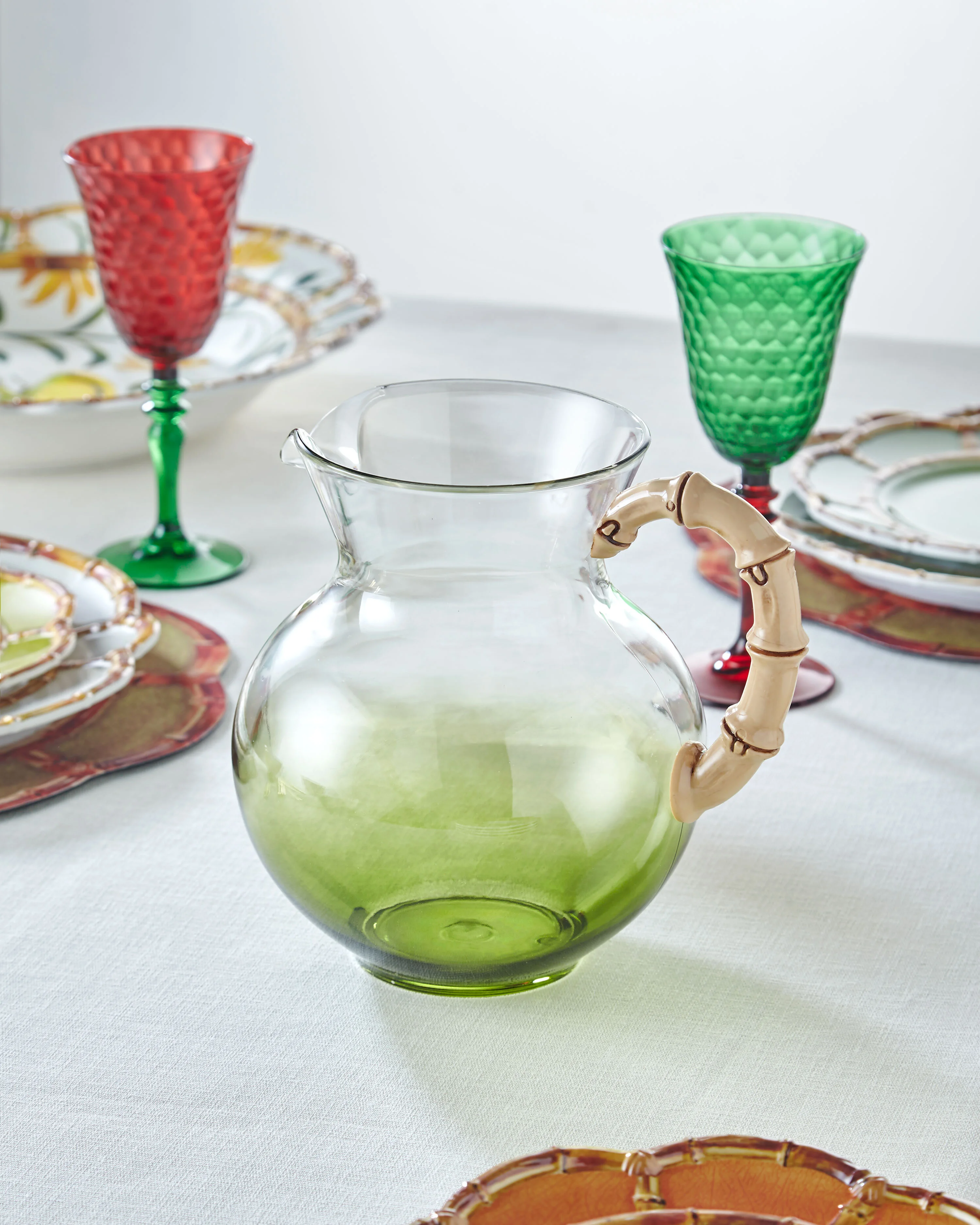 Bambu Akrilik Sürahi 900 ml Yeşil Renk