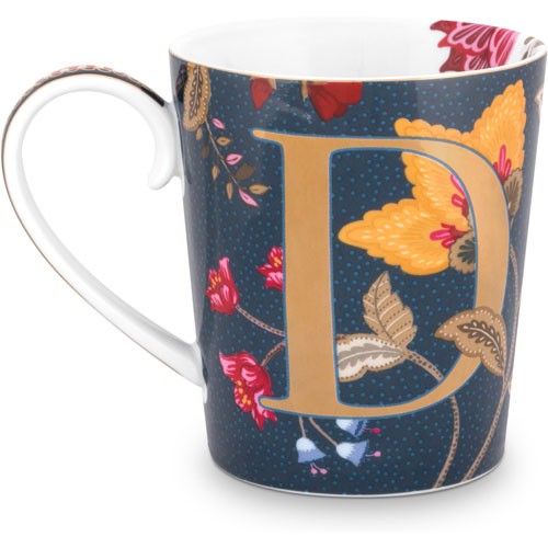 Harfli Mug D Harfi Mavi Renk 350 ml