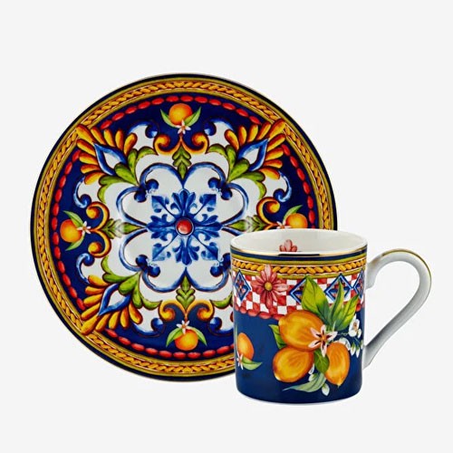 La Felicita Duo Porselen Kahve Fincan Seti Mavi Renk 120 ml