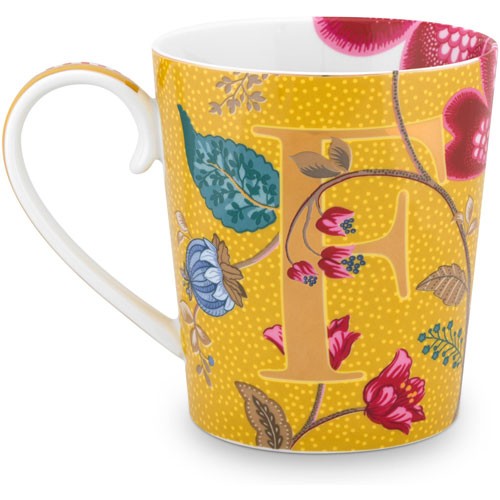 Harfli Mug F Harfi Sarı Renk 350 ml